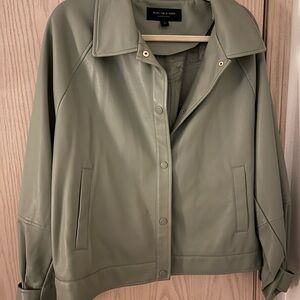 Marc New York Sage Green Vegan Leather Snap Jacket